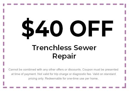Discount on Trenchless Sewer Repair